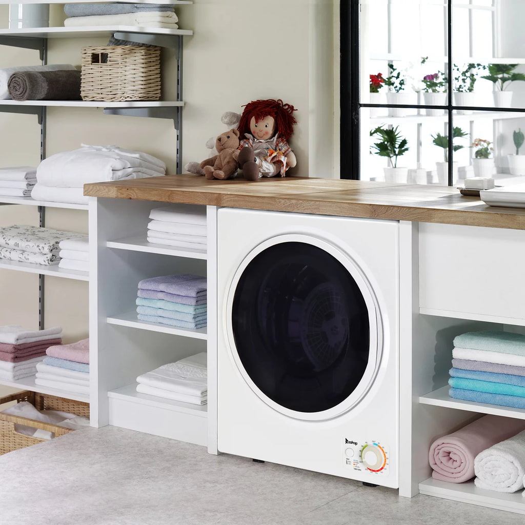 Compact Portable 1.6cuft Clothes Dryer Stainless Steel Drum Black and White V333