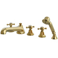 Polished Brass Roman Tub Filler with Hand Shower F553