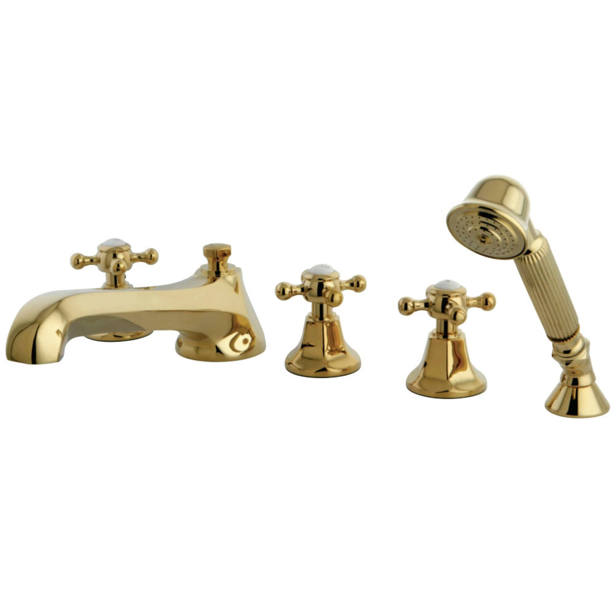 Polished Brass Roman Tub Filler with Hand Shower F553