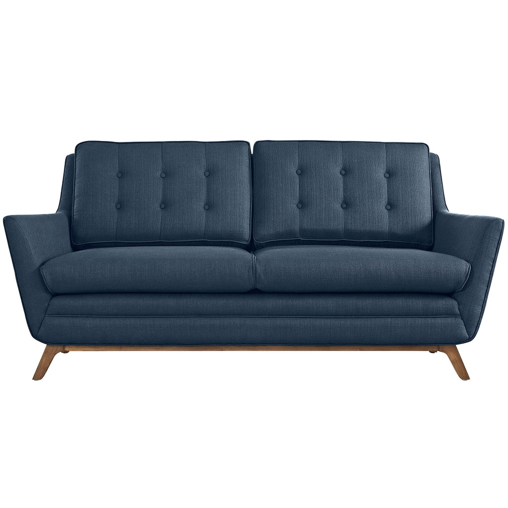 Navy Fabric Loveseat U288