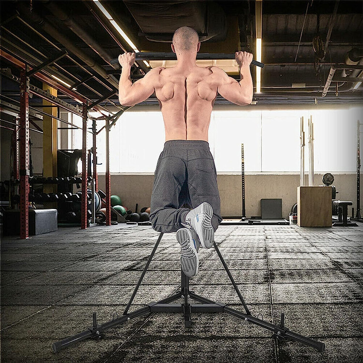 Heavy Bag Stand Folding Boxing Stand with Pull Up Bar Portable Sandbag Rack Free Standing Punching Bag Stand F205