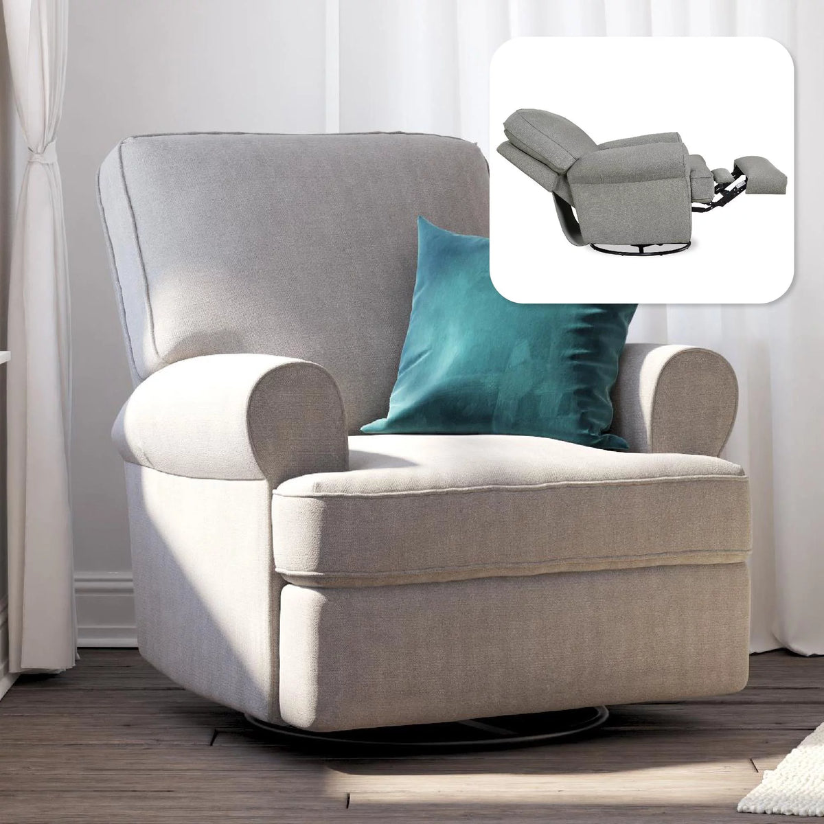 Gray Swivel Glider Recliner Chair X765