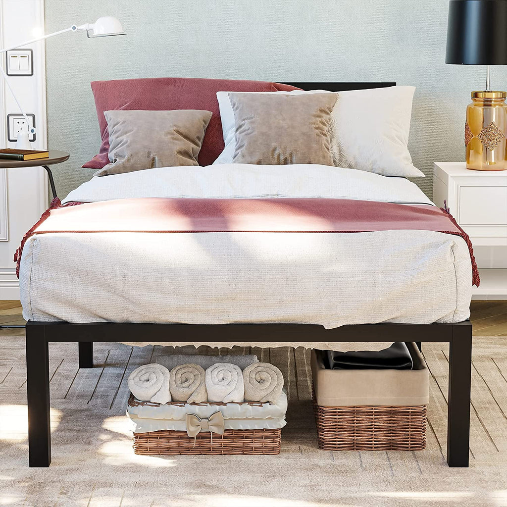 Twin Size Black Metal Bed Frame with Headboard G6069