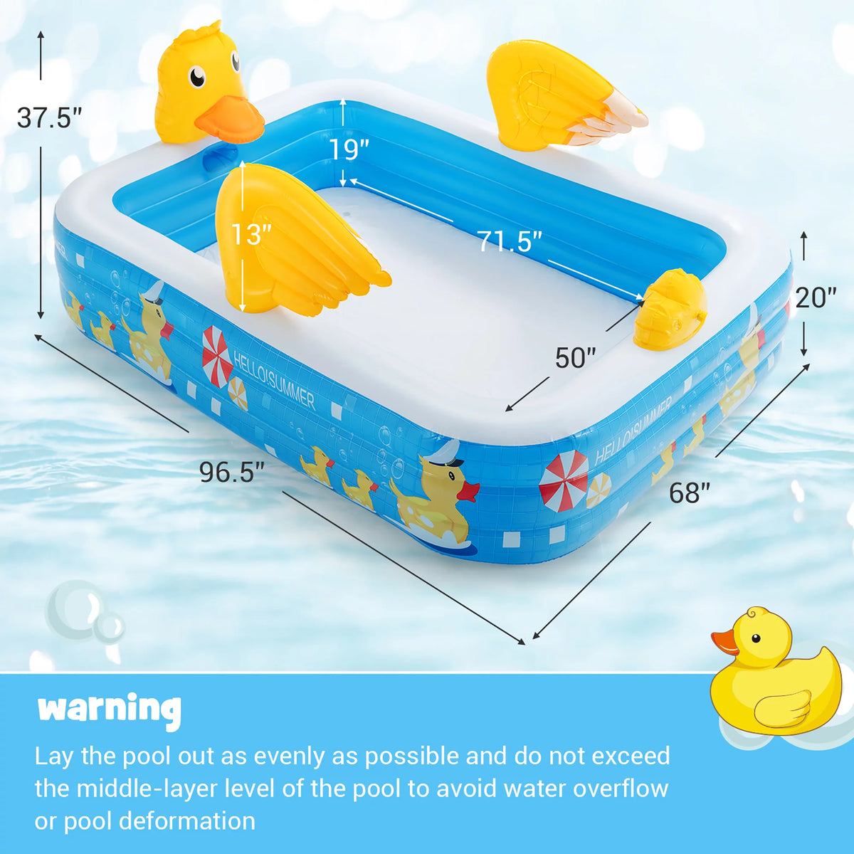 Inflatable Swimming Pool with Sprinkler D598