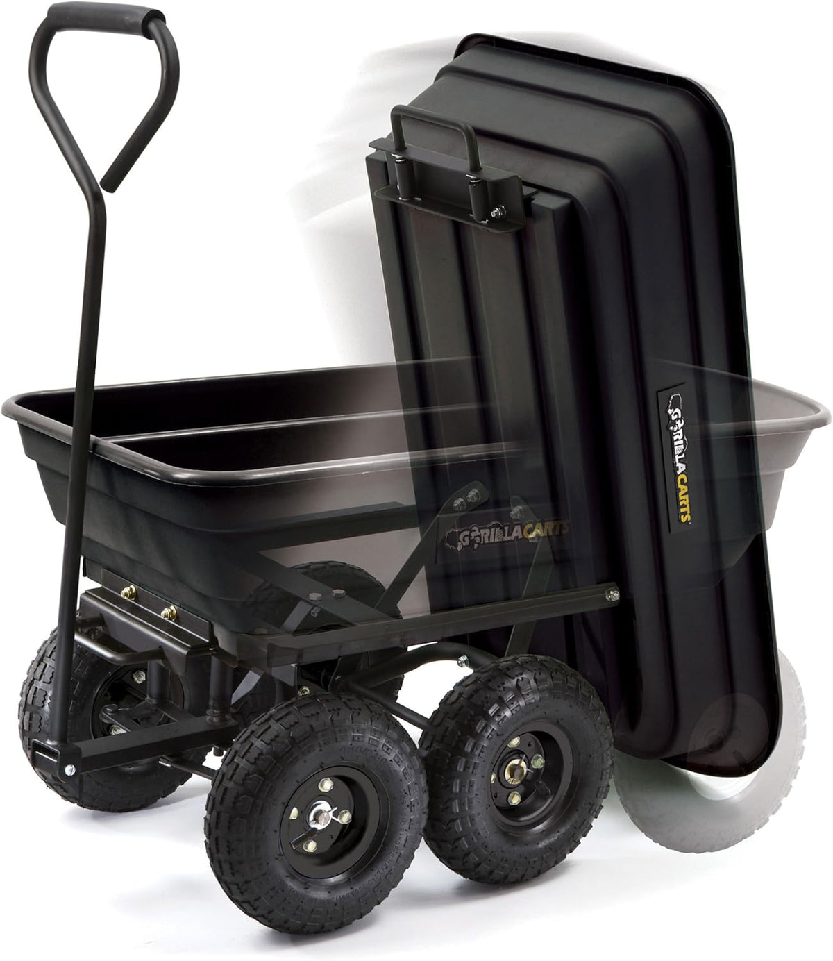 Poly Garden Dump Cart with Steel Frame and 10-Inch Pneumatic Tires P1003