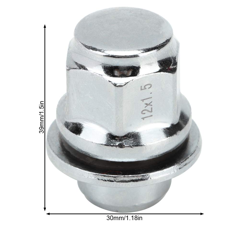 Silver Steel Wheel Nut 20 Pieces D179