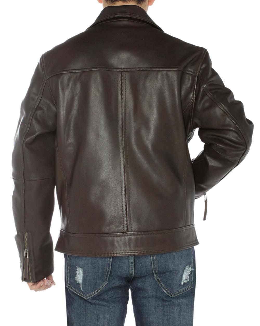 Brown Full Grain Cow Leather Coat L195250