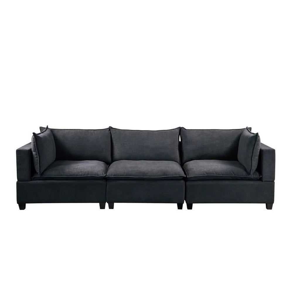 Dark Gray Fabric Down Feather Sofa Couch T89156