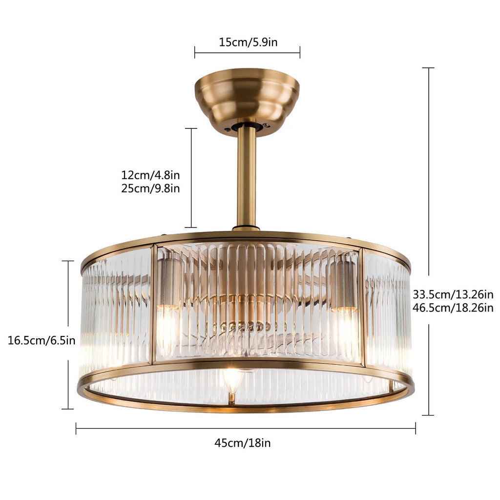 18inch Farmhouse Ceiling Fan Light Gold With Remote Control T558