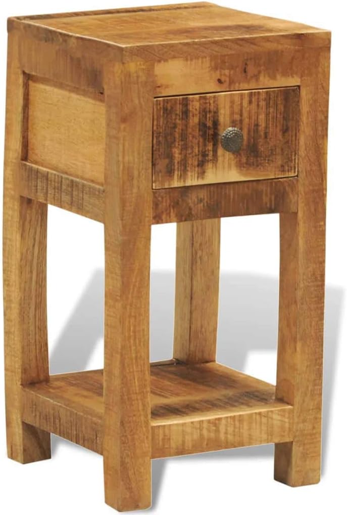 Solid Mango Wood 1 Drawer Side Table F51240