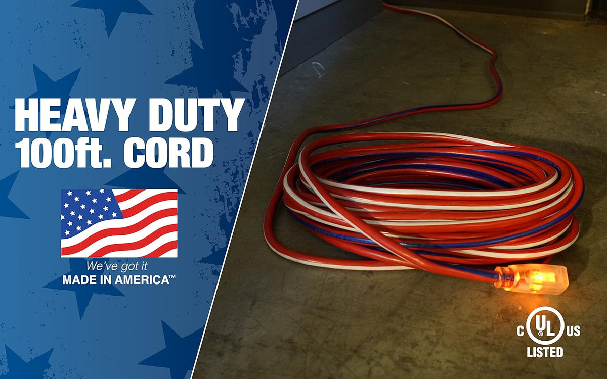 12/3 100-Feet Water Resistant Extension Cord O218