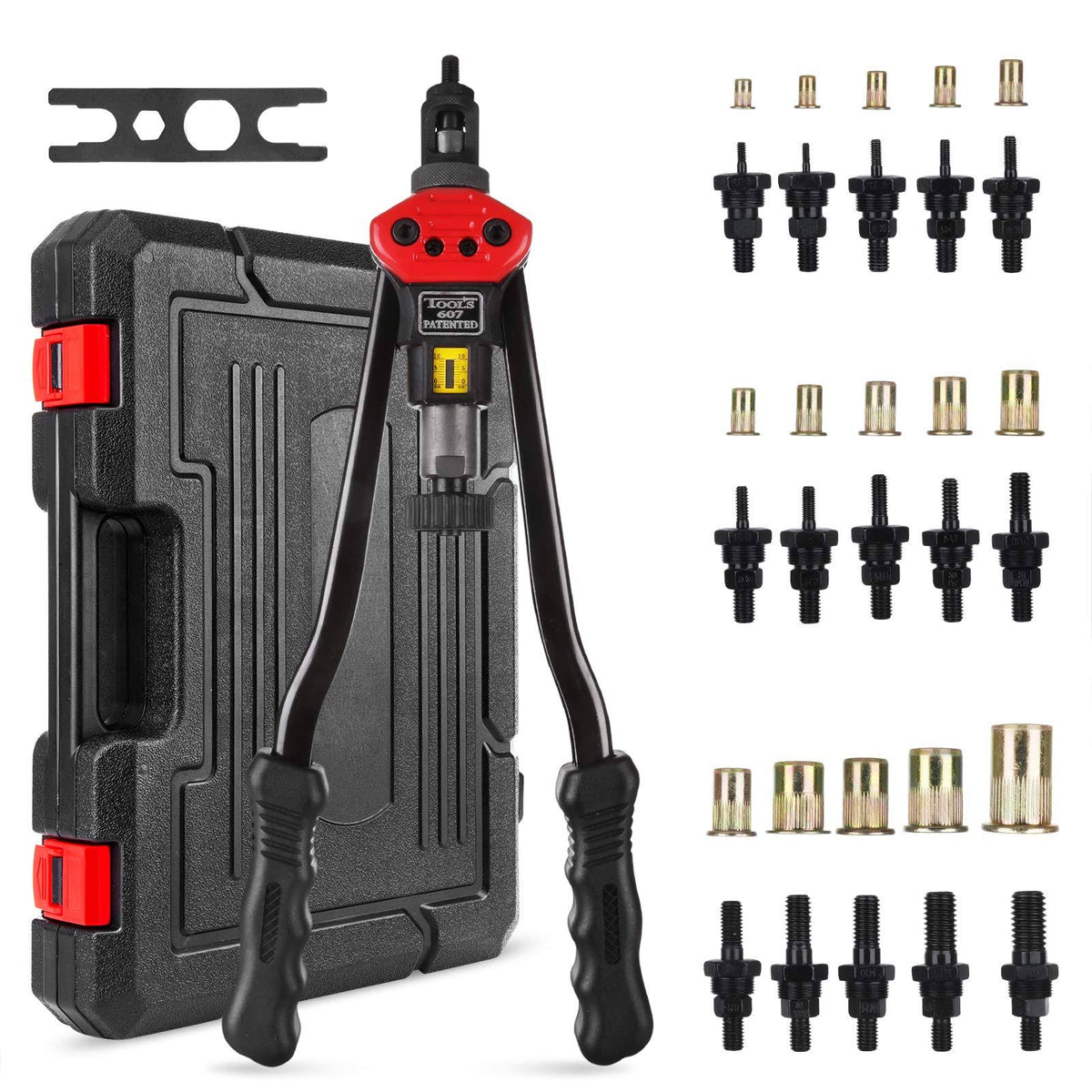16” Hand Rivet Nut Tool with 15pcs Mandrels and 150PCS Rivet Nuts Z209