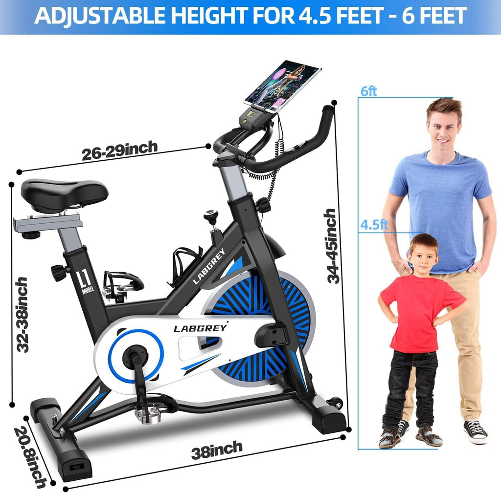 Blue Exercise Bike with Heart Rate Sensor J388