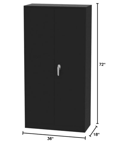 72" Metal Storage Cabinet with Lock and 4 Adjustable Shelves C804