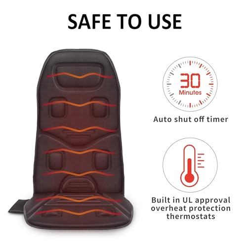 Massage Seat Cushion with Heat 10 Motors Vibration Chair Pad W186
