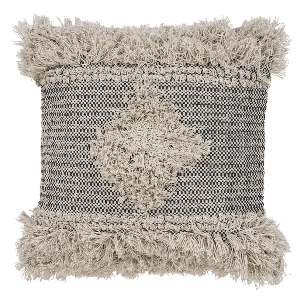 Tan & Black 20" Square Throw Pillow Z292