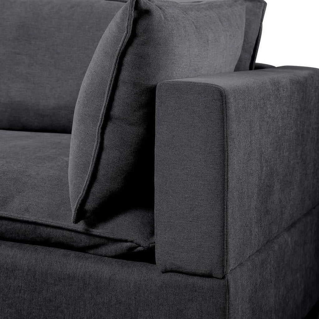 Dark Gray Fabric Down Feather Sofa Couch T89156