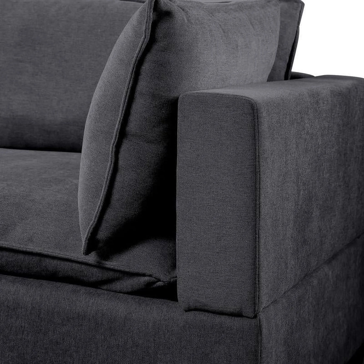 Dark Gray Fabric Down Feather Sofa Couch T89156