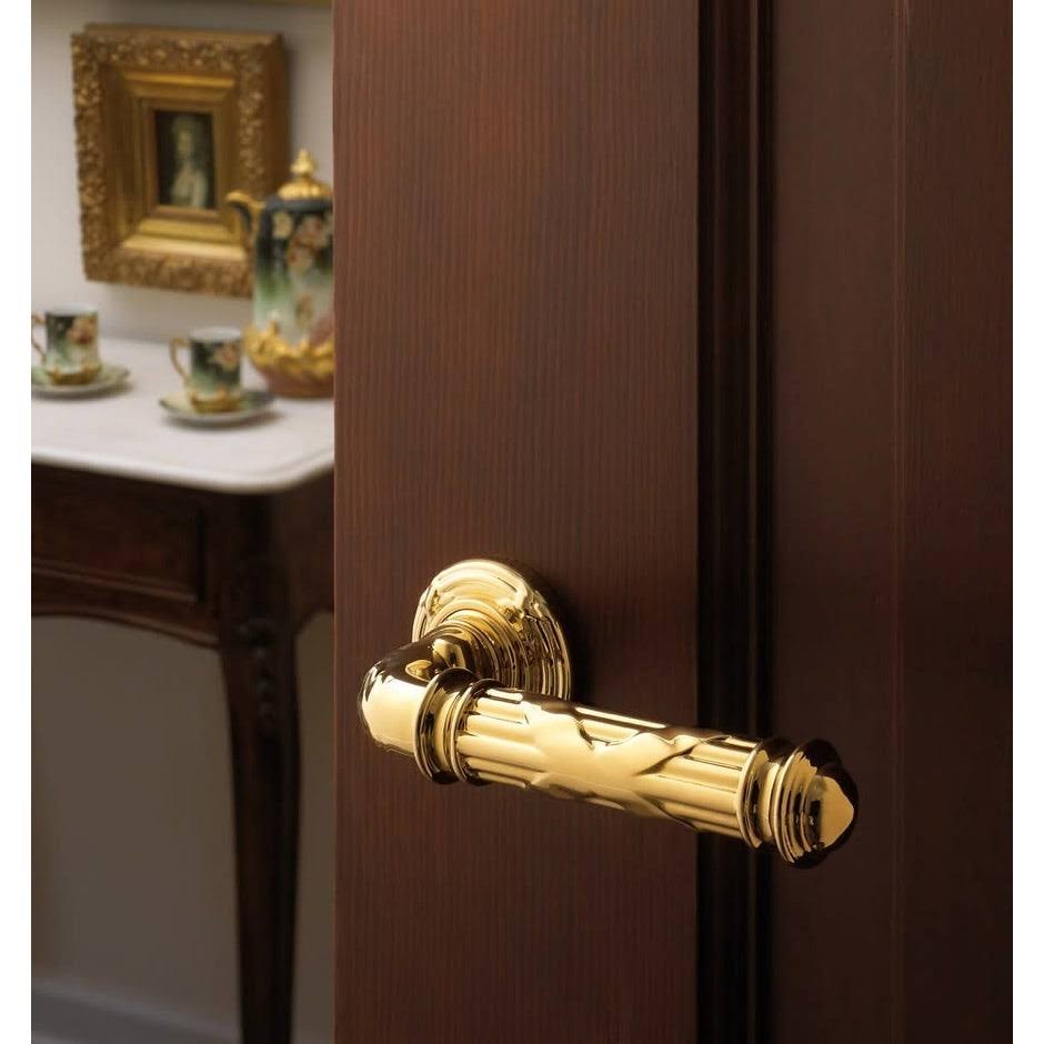 Pair of Estate Levers Without Rosettes, Polished Brass G912857