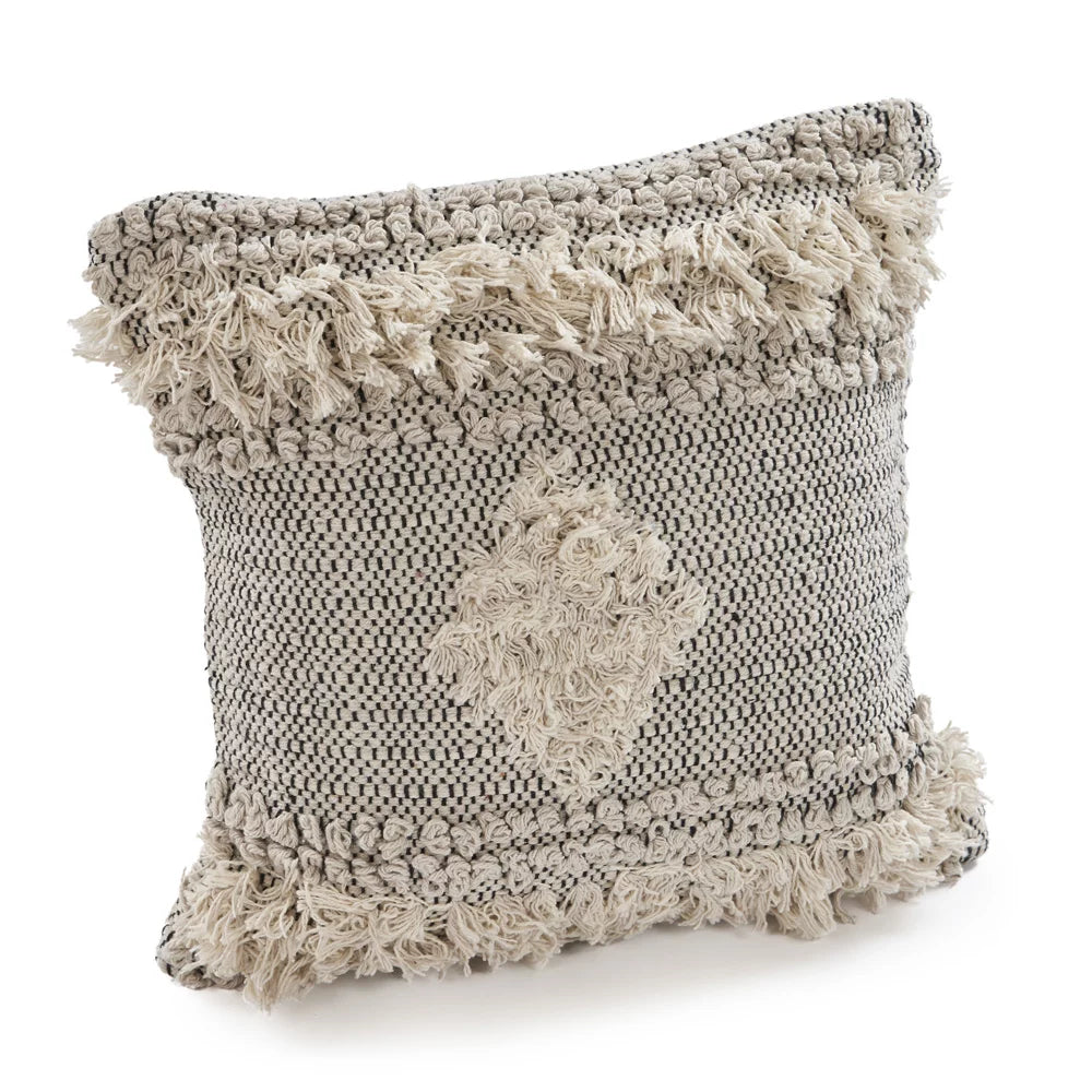 Tan & Black 20" Square Throw Pillow Z292