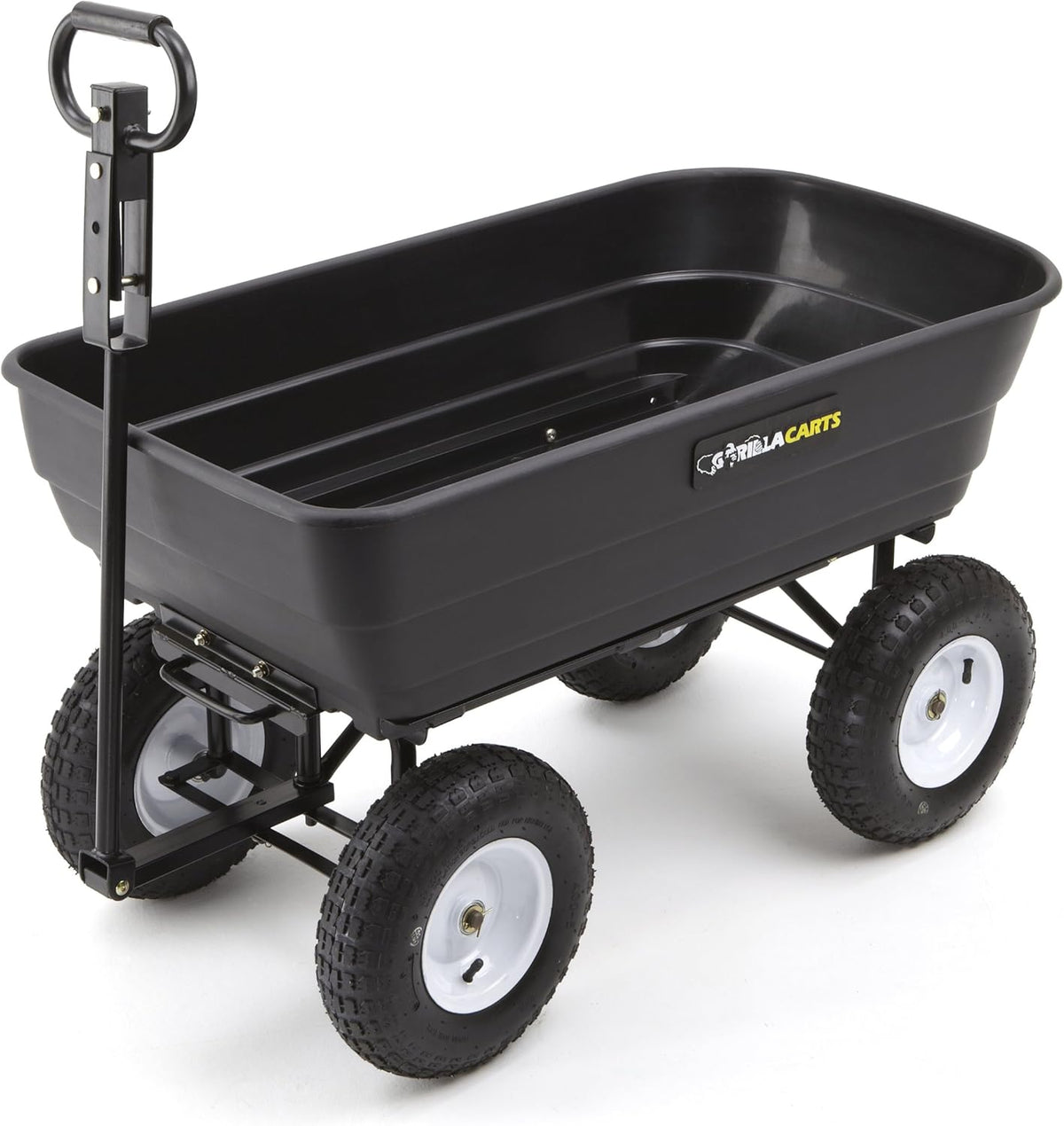 Poly Garden Dump Cart with Steel Frame and 10-Inch Pneumatic Tires P1003