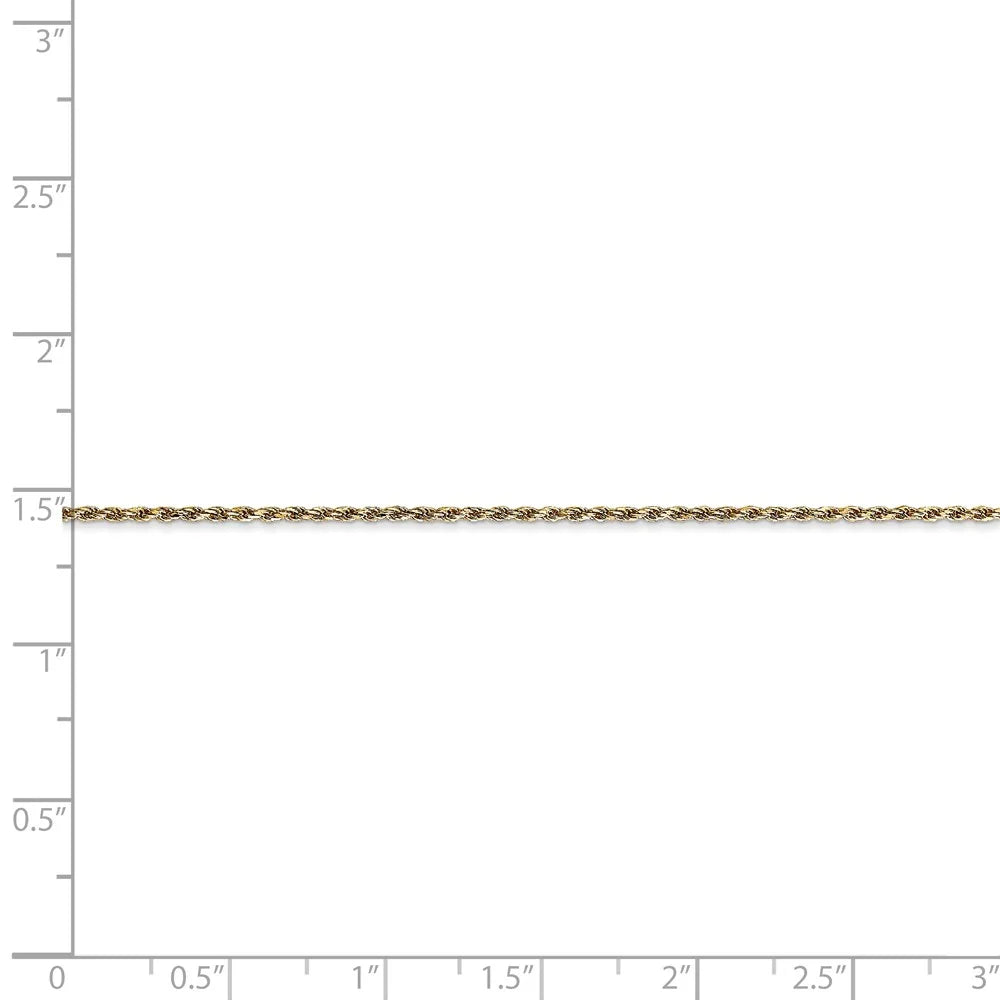 14kt Yellow Gold Diamond Cut Rope Chain 20 inch Lobster Clasp I888