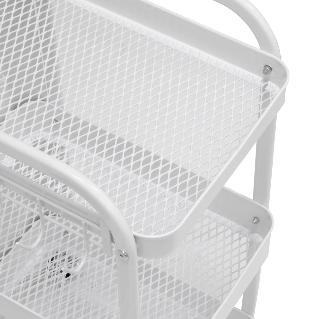 3-Tier Metal Utility Cart - White R3129