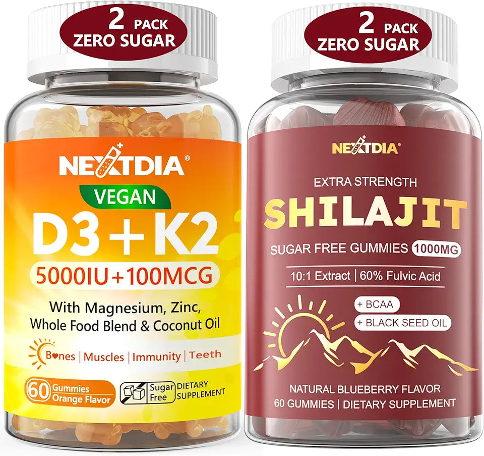 Vegan Vitamin D3 5000IU + K2 Gummies + Shilajit Gummies G82377
