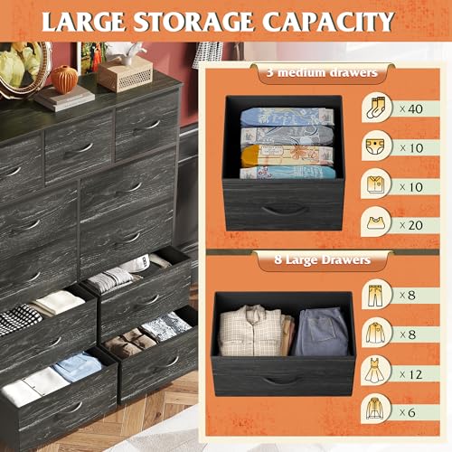 Tall Fabric Dresser with 11 Drawers K68725