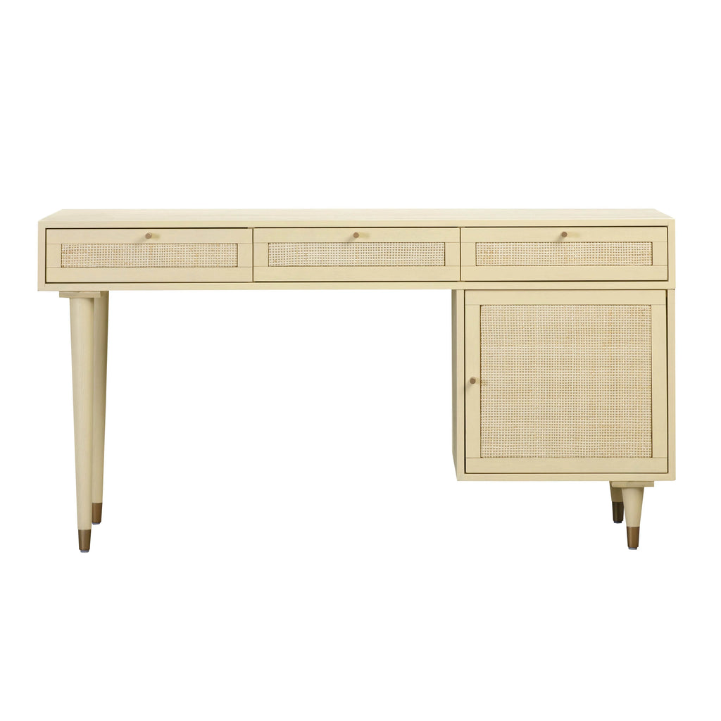 3-Drawer Wooden Desk with Cabinet I910