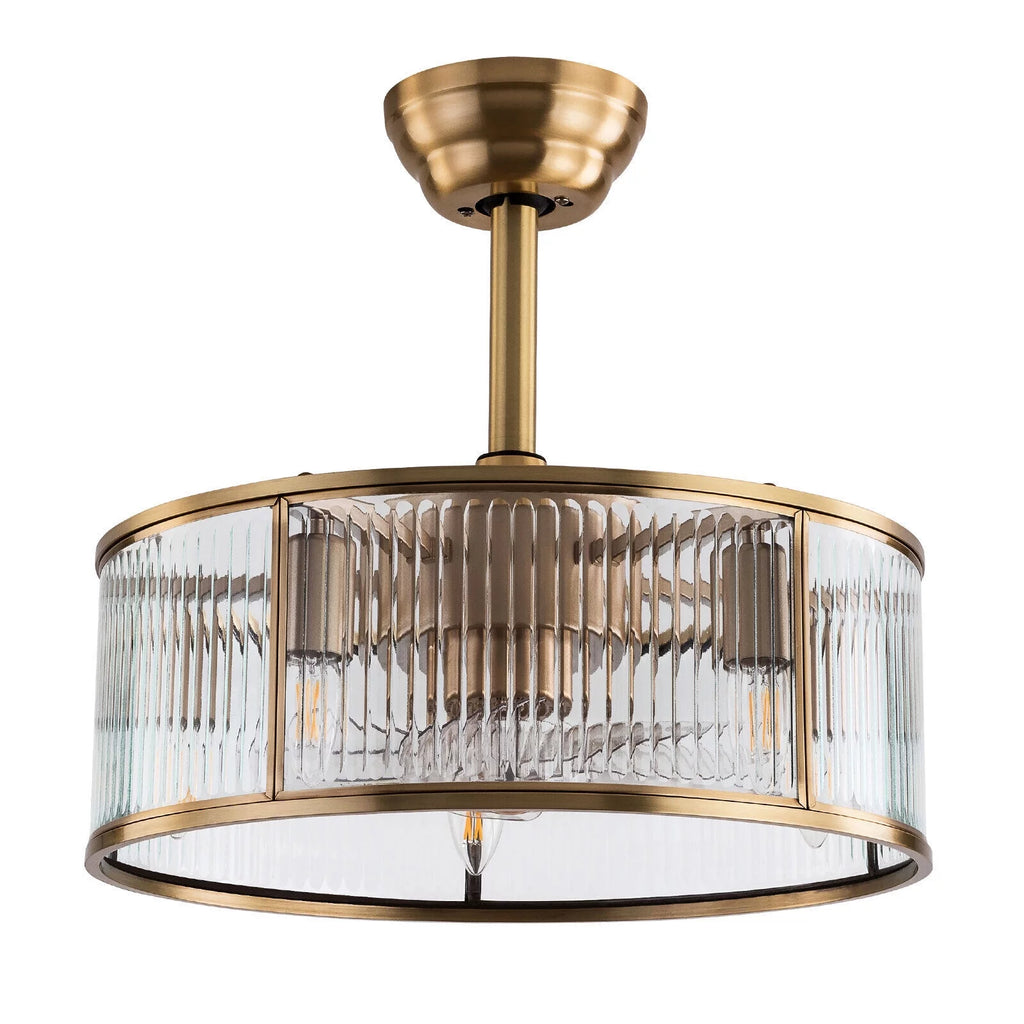 18inch Farmhouse Ceiling Fan Light Gold With Remote Control T558
