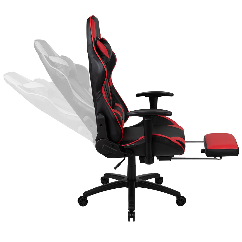 Black Red Gaming Desk with Cup Headset Holder Mouse Pad T762330
