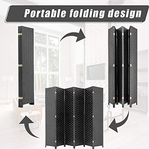 4 Panel 6 Feet Foldable Wood Mesh Room Divider Screen Q398