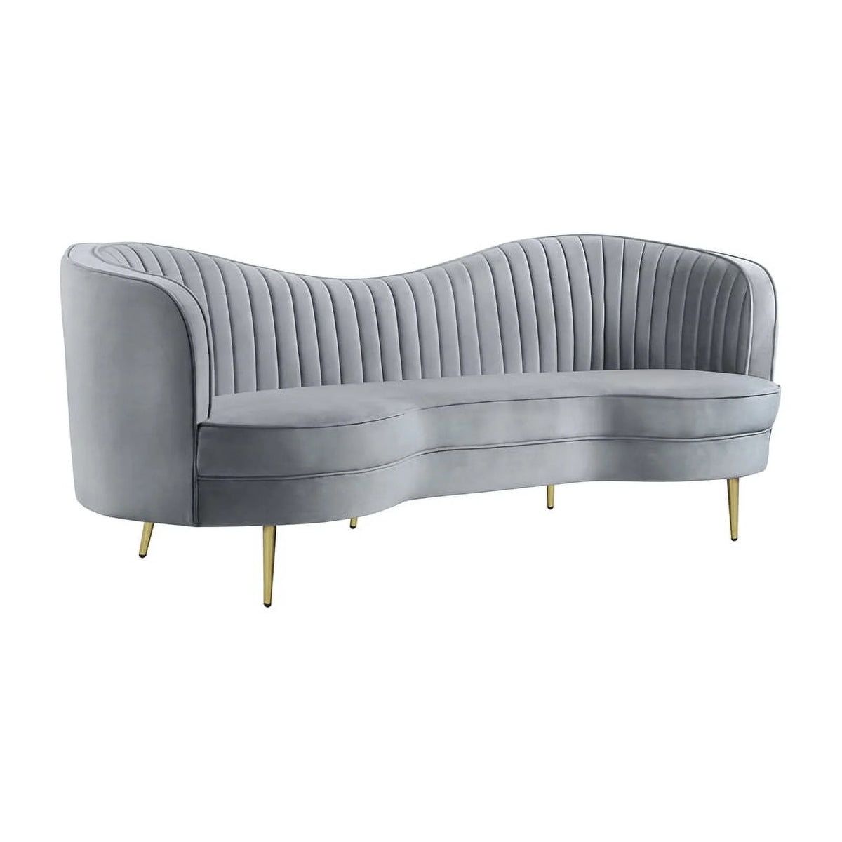 2-piece Upholstered Living Room Set Grey and Gold Q165428