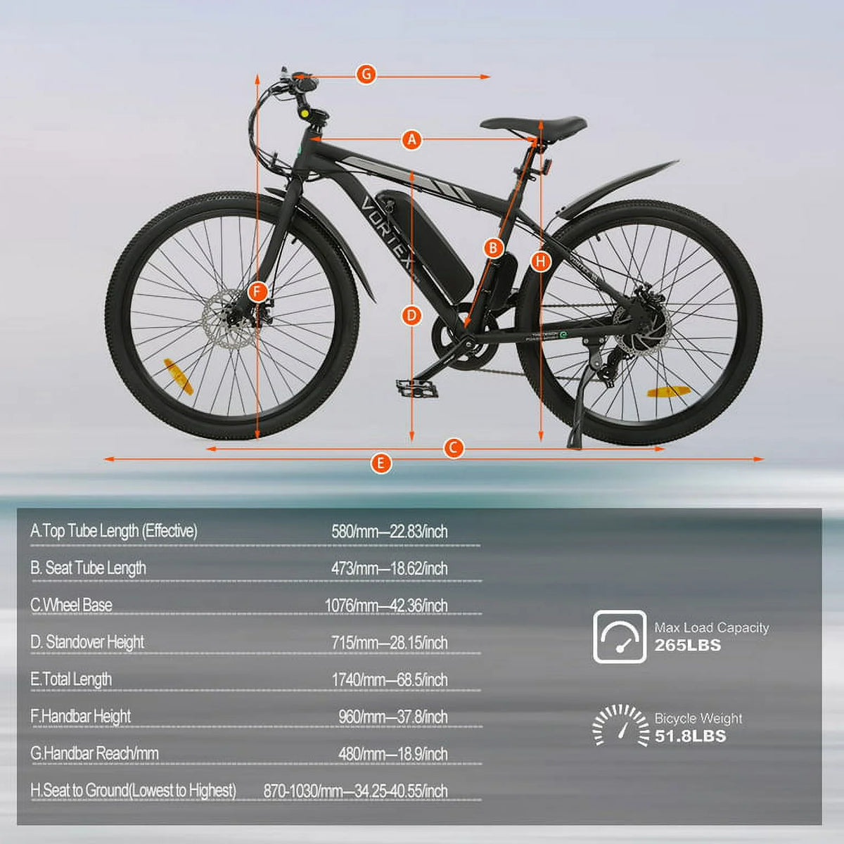 Black 26 In. 36 V 350 W 12.5 AH 7 Speed Electric Bike W46027