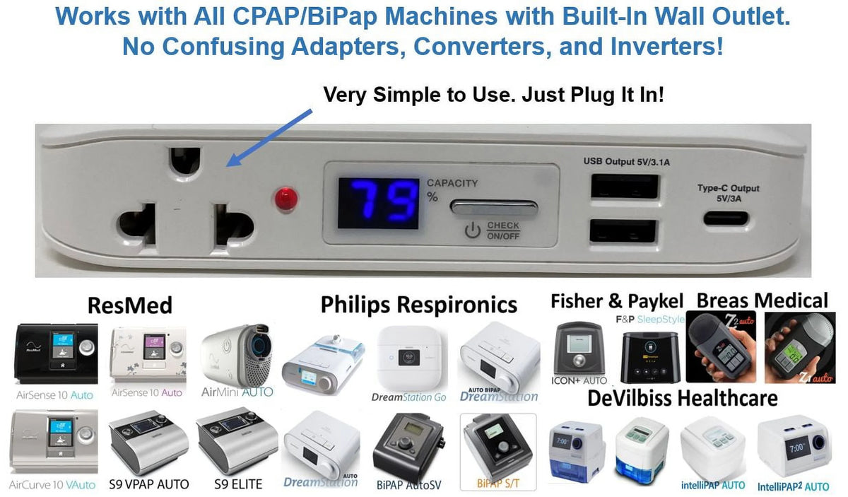 Travel CPAP Battery with Car Charger F34701