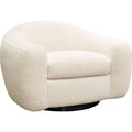 Bone White Boucle Swivel Accent Chair E42510