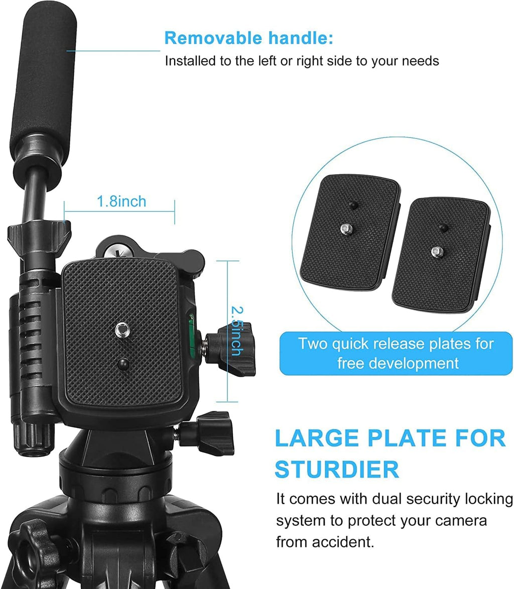 73 inch Tripod with Fluid Head, 2 Quick Release Mounts, Tablet & Phone Mount, Pack of 2 Y884039