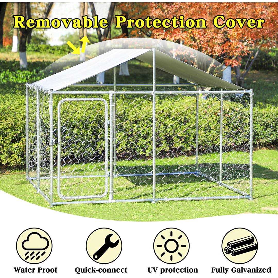 Large Outside Dog Kennel with Uv Protective Cover C588673
