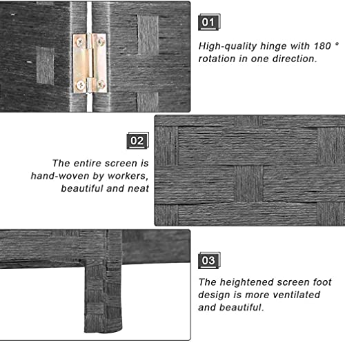 4 Panel 6 Feet Foldable Wood Mesh Room Divider Screen Q398