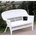 White Wicker Patio Love Seat Q793