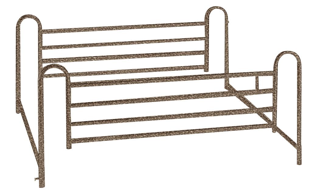 Manual Hospital Bed with Full Rails and Foam Mattress B59043