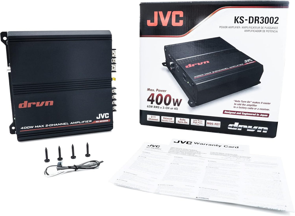2-Channel Car Amplifier 400 Watts Class A/B Bridgeable H838479
