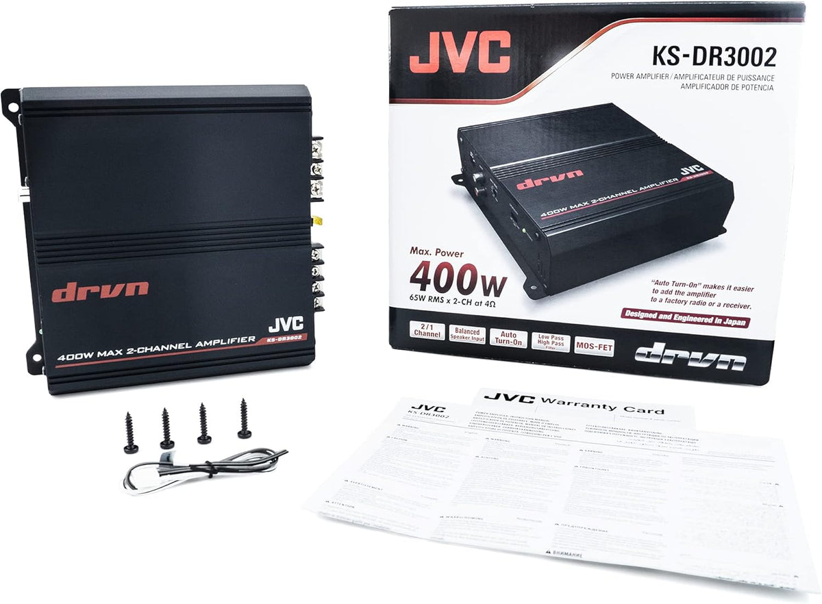2-Channel Car Amplifier 400 Watts Class A/B Bridgeable H838479
