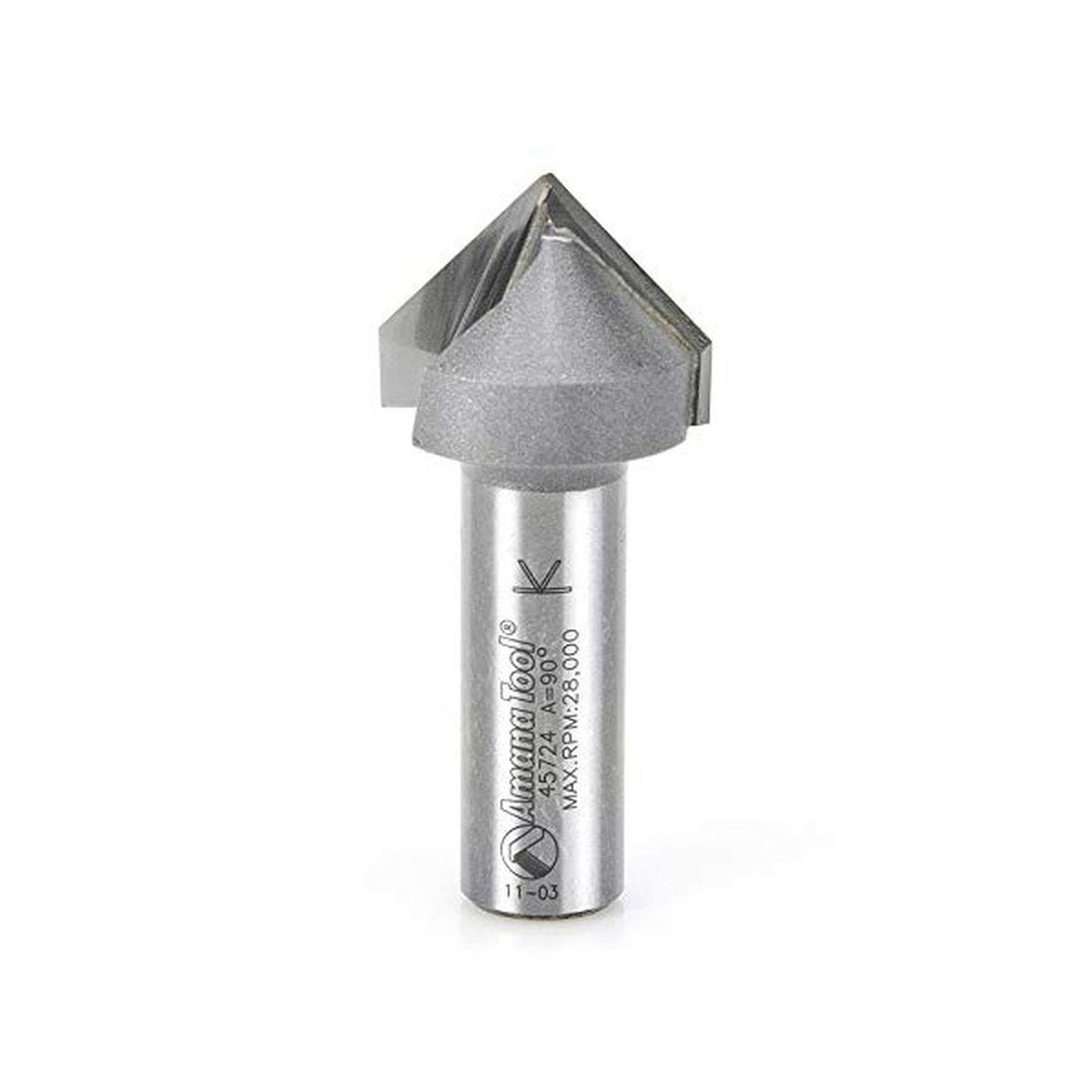 Carbide Tipped V-Groove 90 Deg x 1 inch Dia Router Bit L934