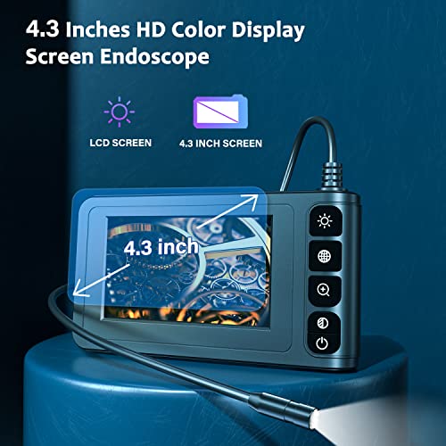 16.5FT Semi-Rigid Cable Endoscope Camera with 4.3'' LCD Screen C46124
