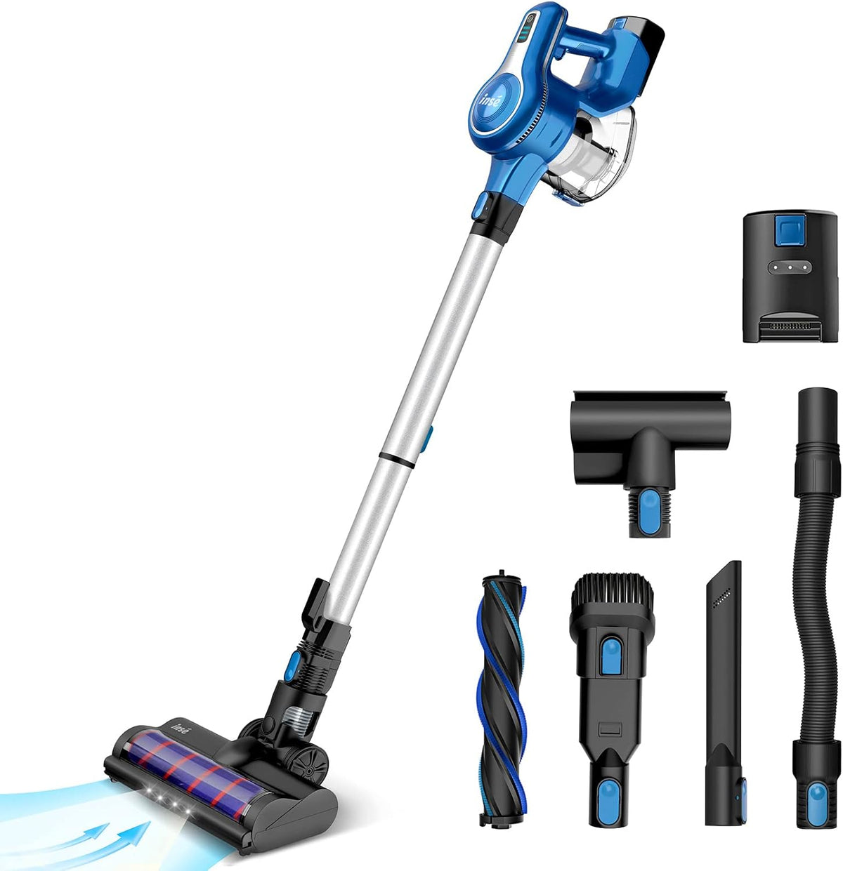 Cordless Stick Vacuum Cleaner, 23Kpa 265W, 45min Runtime, 10-in-1 Lightweight, Blue P51451