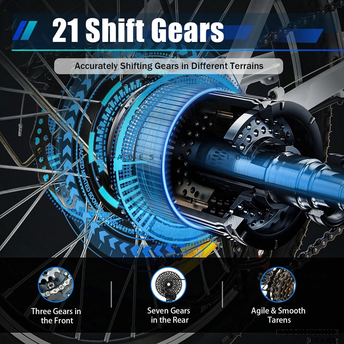 26 Mountain Bike 21-Speed Folding Dual Disc Brake Bicycle H5248