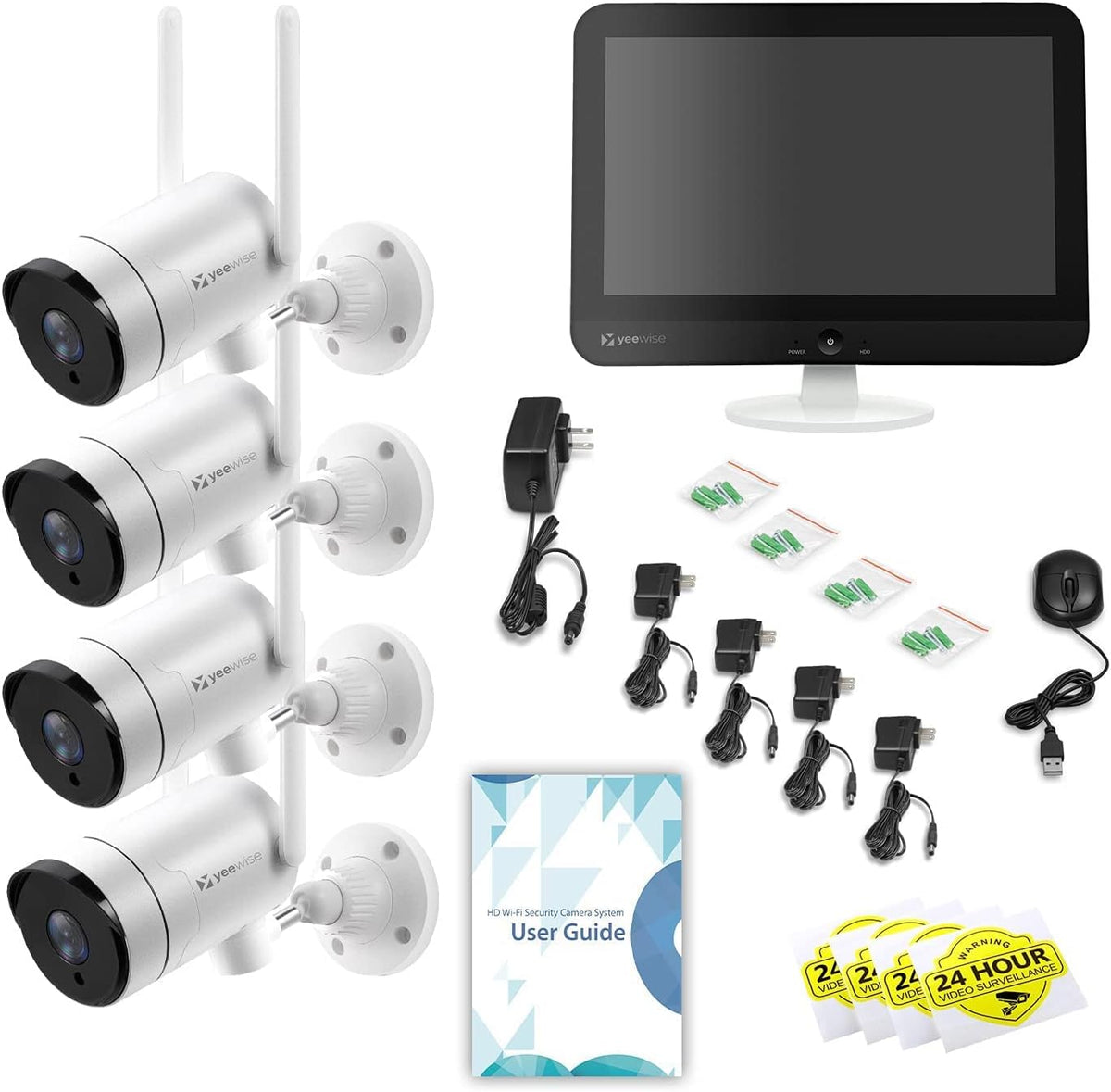 2K Wireless Security Camera System with 12 HD Monitor and 4pcs Cameras Q217697