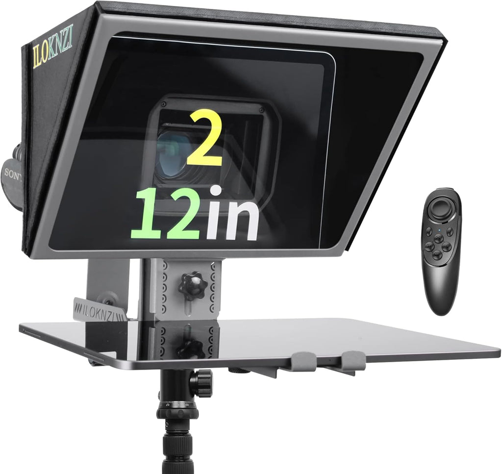 Liftable Metal Teleprompter with Adjustable Tempered Optical Glass Q288187